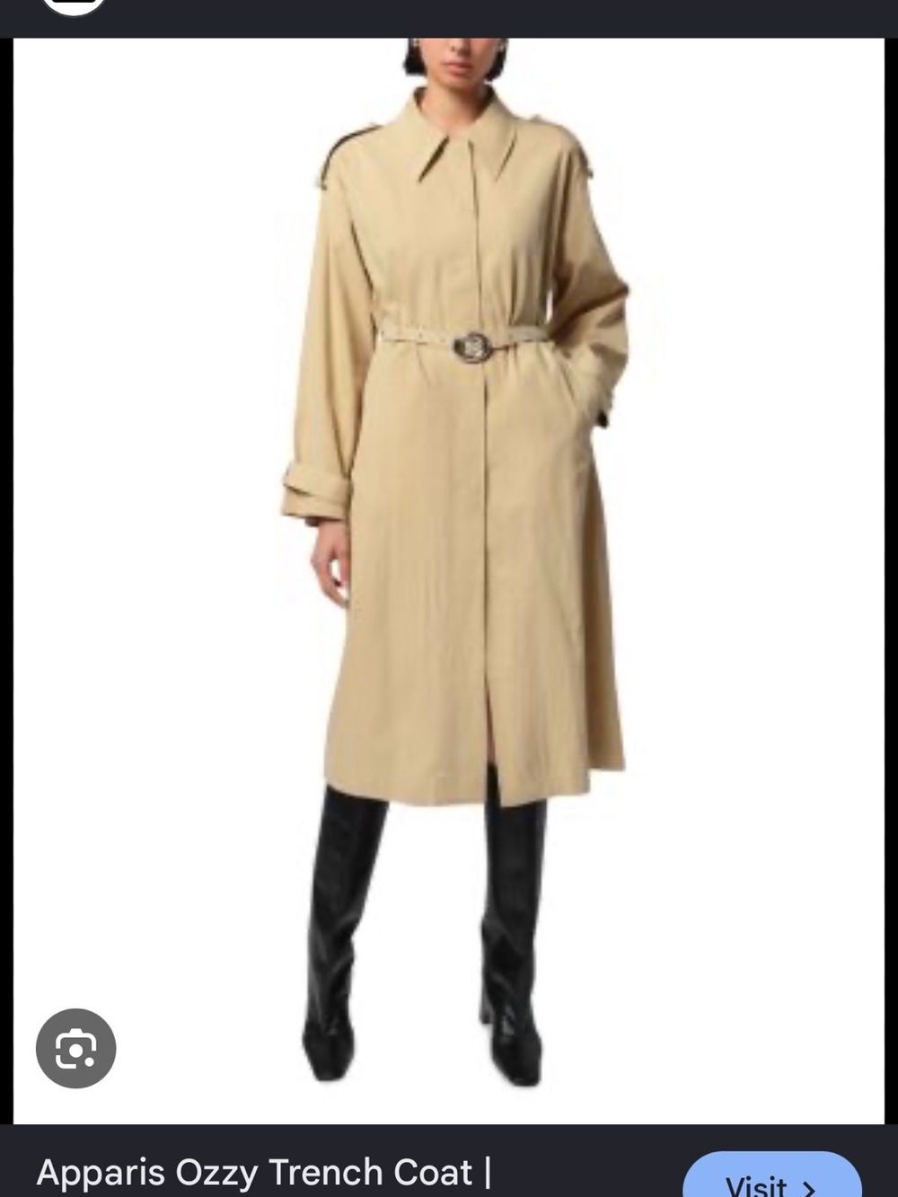 Apparis Ozzy Trench Coat size small with Buckle Belt in Sand